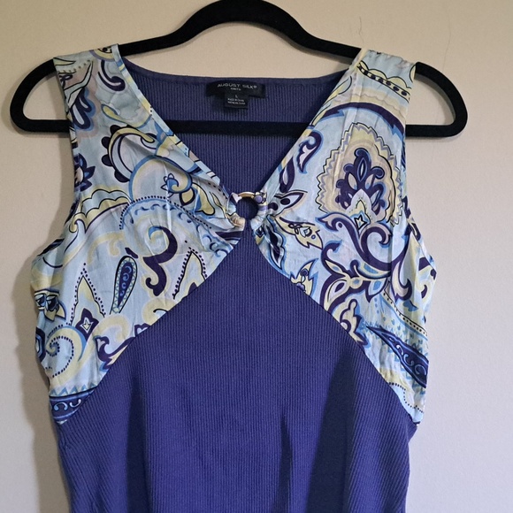 Purple Baby blue yellow loose fit Dressy tank top for Ladies - Picture 5 of 7